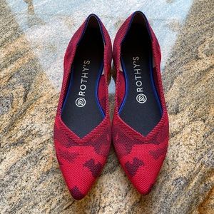 Rothy’s The Point in Red Camo (retired color print) Size 8 1/2 - Authentic